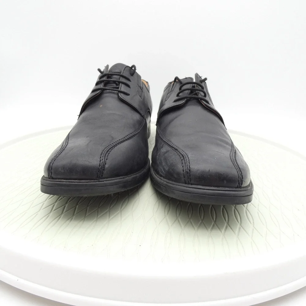 Clarks Collection Mens Tilden Walk Black Leather Derby Shoes Size 13W